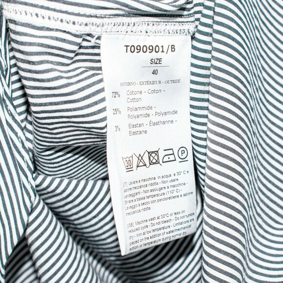 THE ANDAMANE Women's Oversize Stripe Georgiana Shirt White Gray 40 - Picture 7 of 11